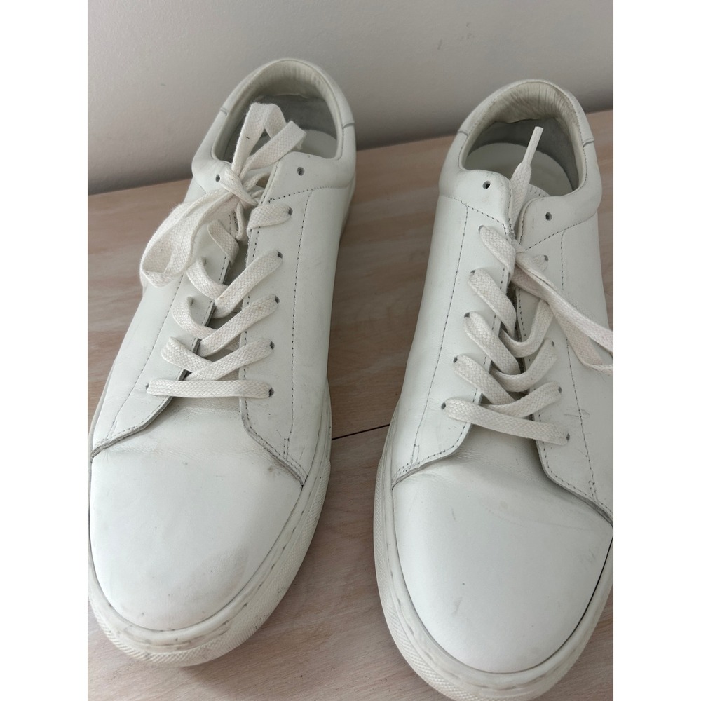 These Glory Days Mens White European Leather Sneakers Handmade in Portugal 45